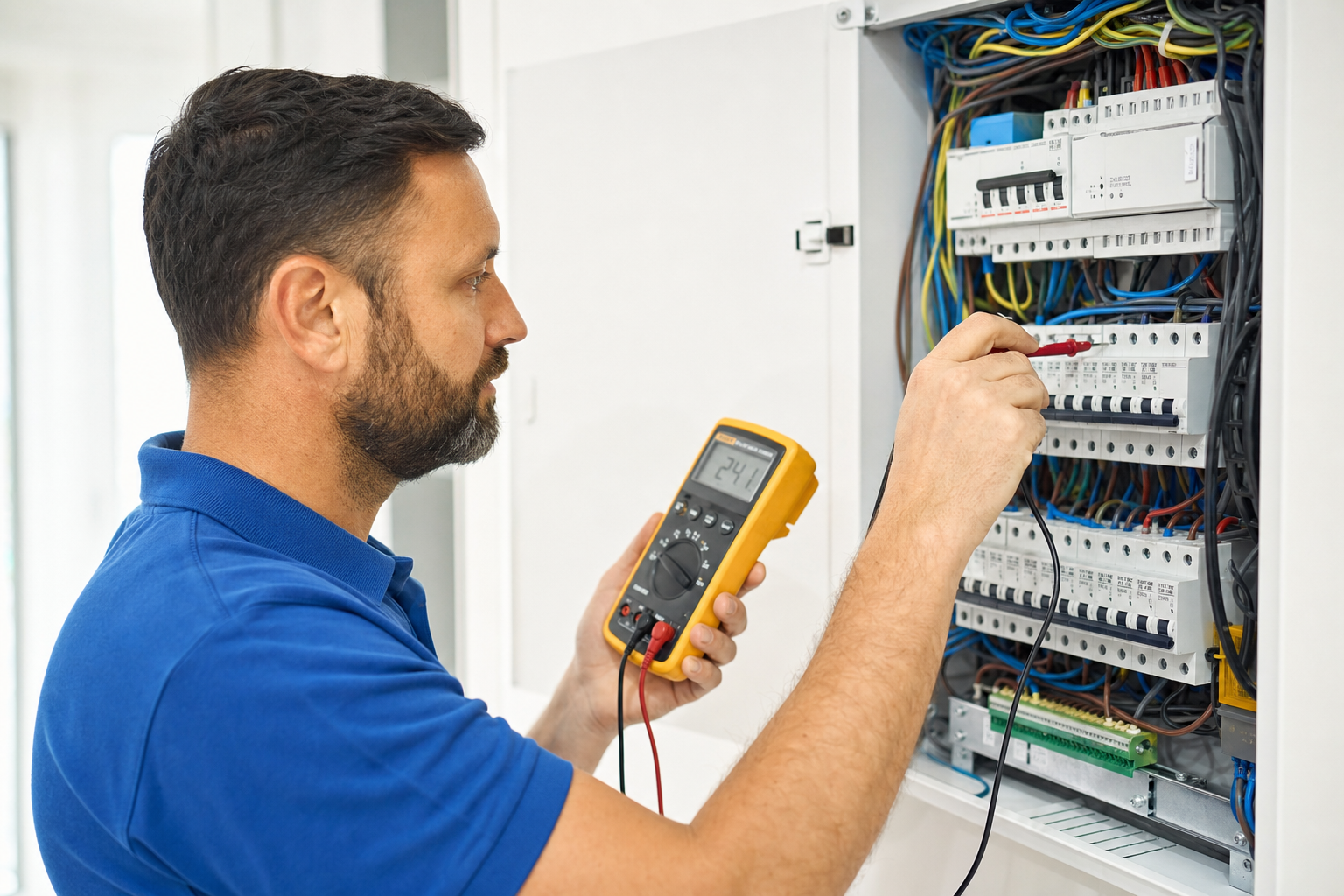 Elektricien aan het werk in Rotterdam